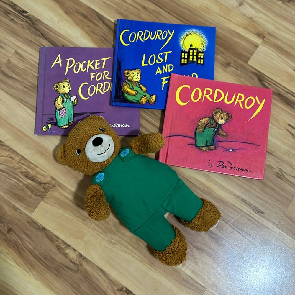 Corduroy books and a toy
